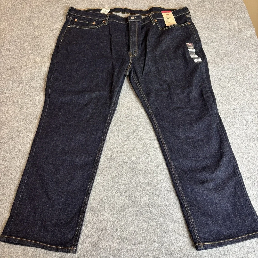 Levi Jeans Mens 48x30 Athletic Taper Dark Wash Blue Denim Stretch New With‎ Tags